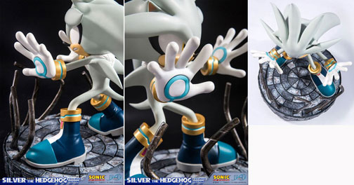 Silver the Hedgehog statue, multiple angles