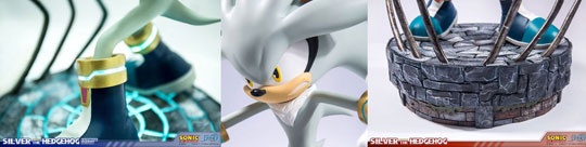 Silver the Hedgehog statue close ups