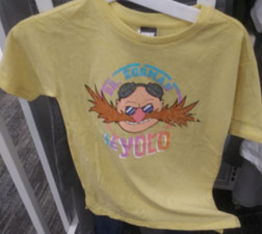 A yolo yellow eggman tee